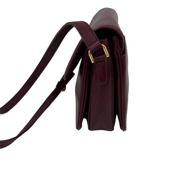 Vintage Etienne Aigner Gorgeous Deep Red Leather Shoulder Messenger Style Bag - Picture 7 of 16